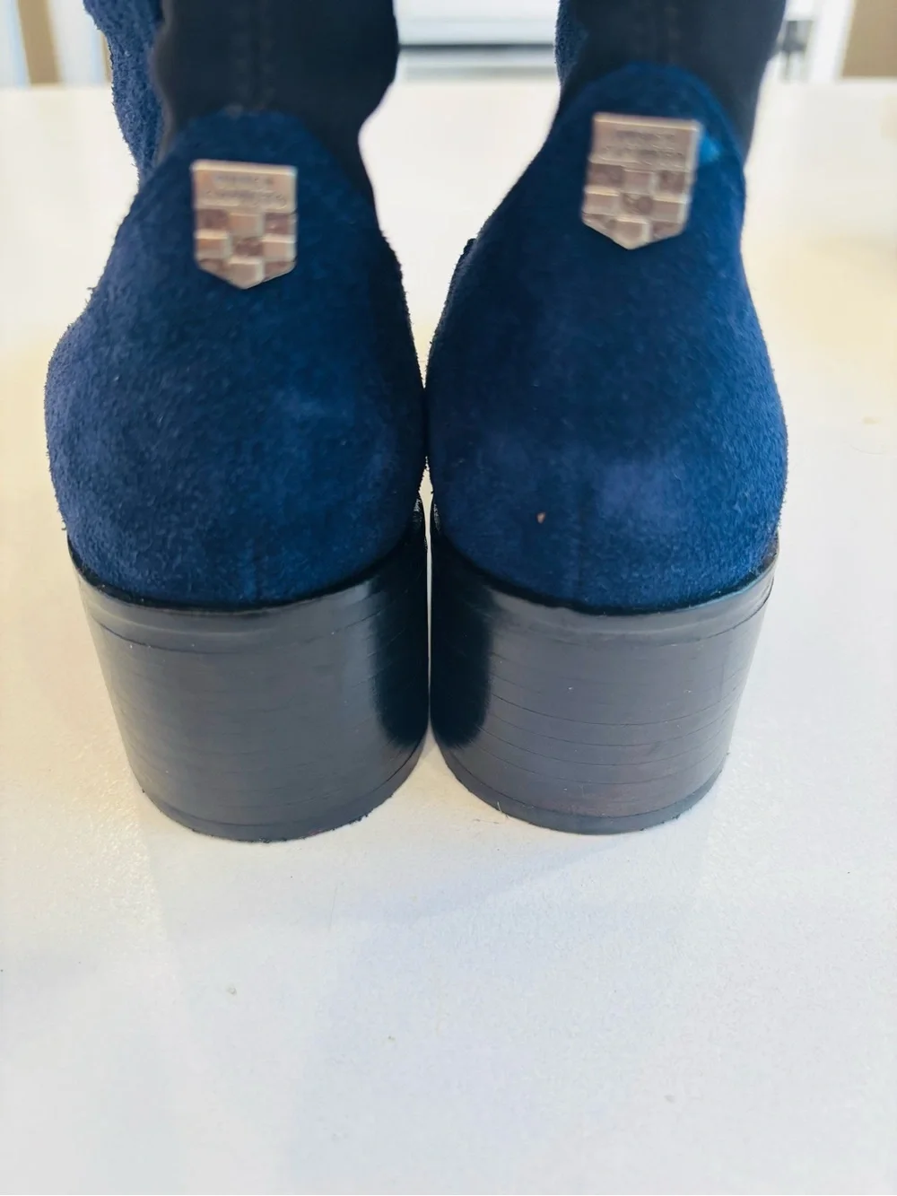 Vince Camuto Tall  Leather Suede Over-the-Knee Boots in Deep Teal Blue size 7